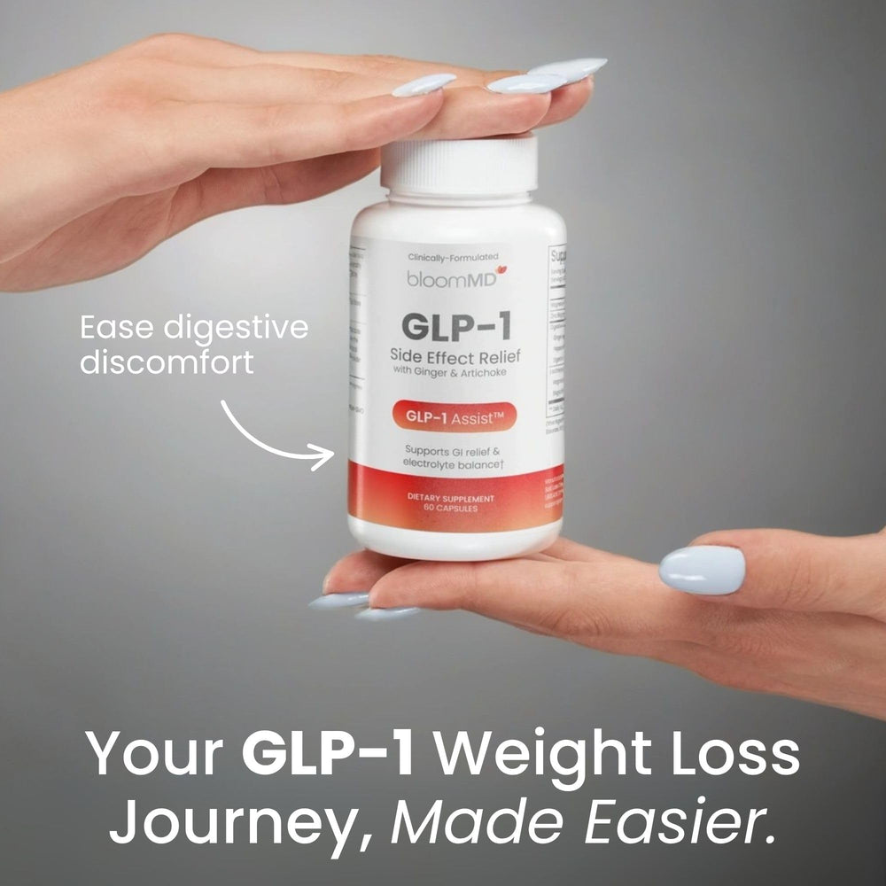 BloomMD GLP-1 Relief capsules ready for daily use and energy support