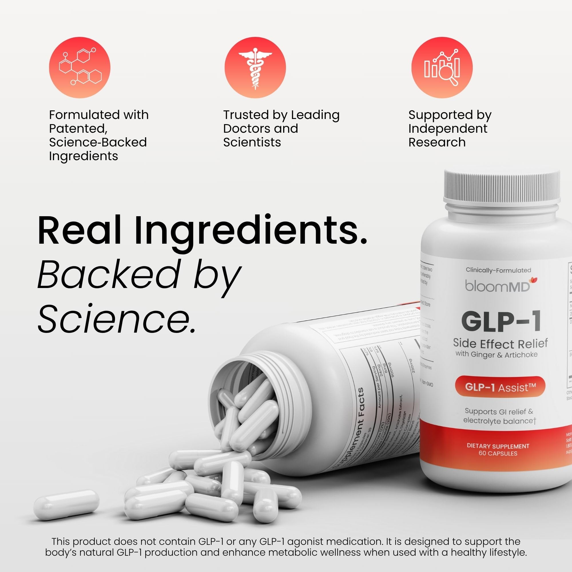 Digestive enzymes in BloomMD GLP-1 Relief aiding gentle digestion