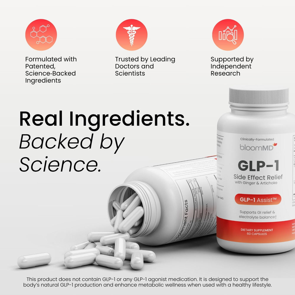Digestive enzymes in BloomMD GLP-1 Relief aiding gentle digestion
