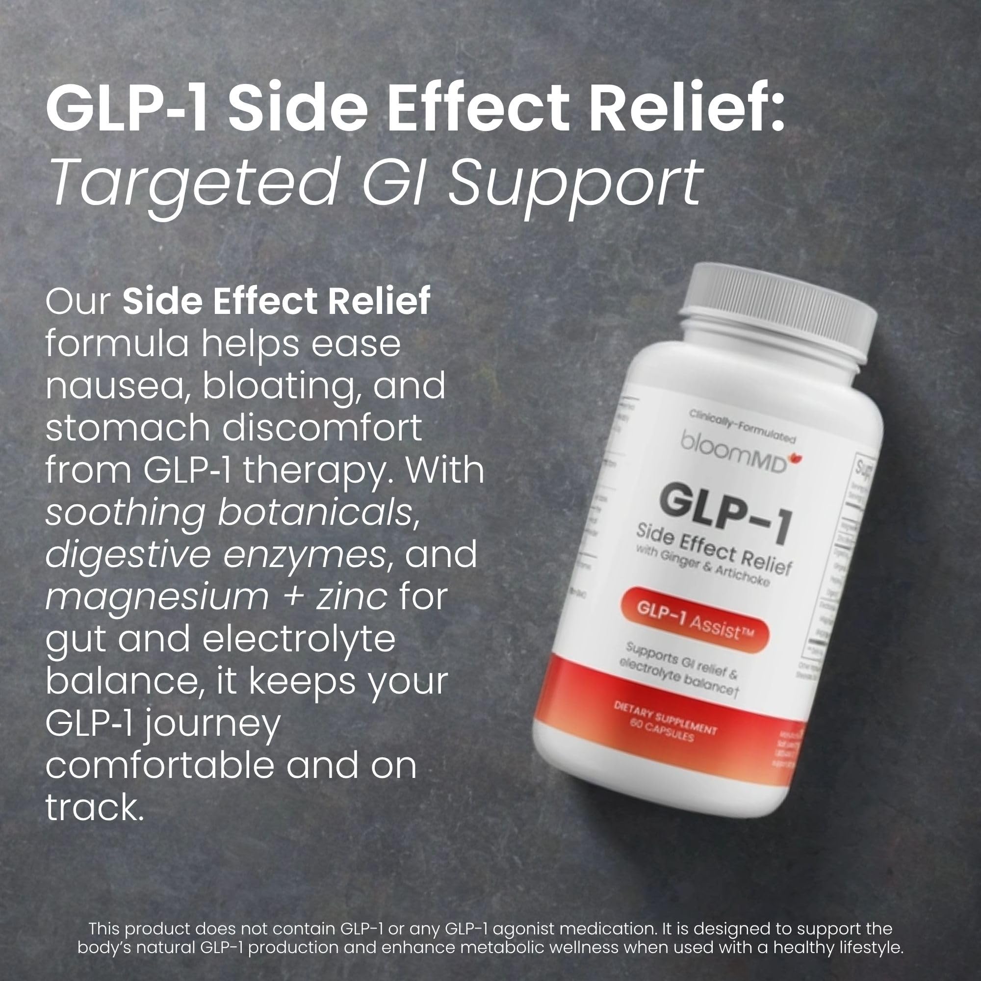 Magnesium component in BloomMD GLP-1 Relief signaling electrolyte balance