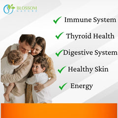 Blossom Nature bladderwrack and burdock ingredients suggest natural iodine sources in formula