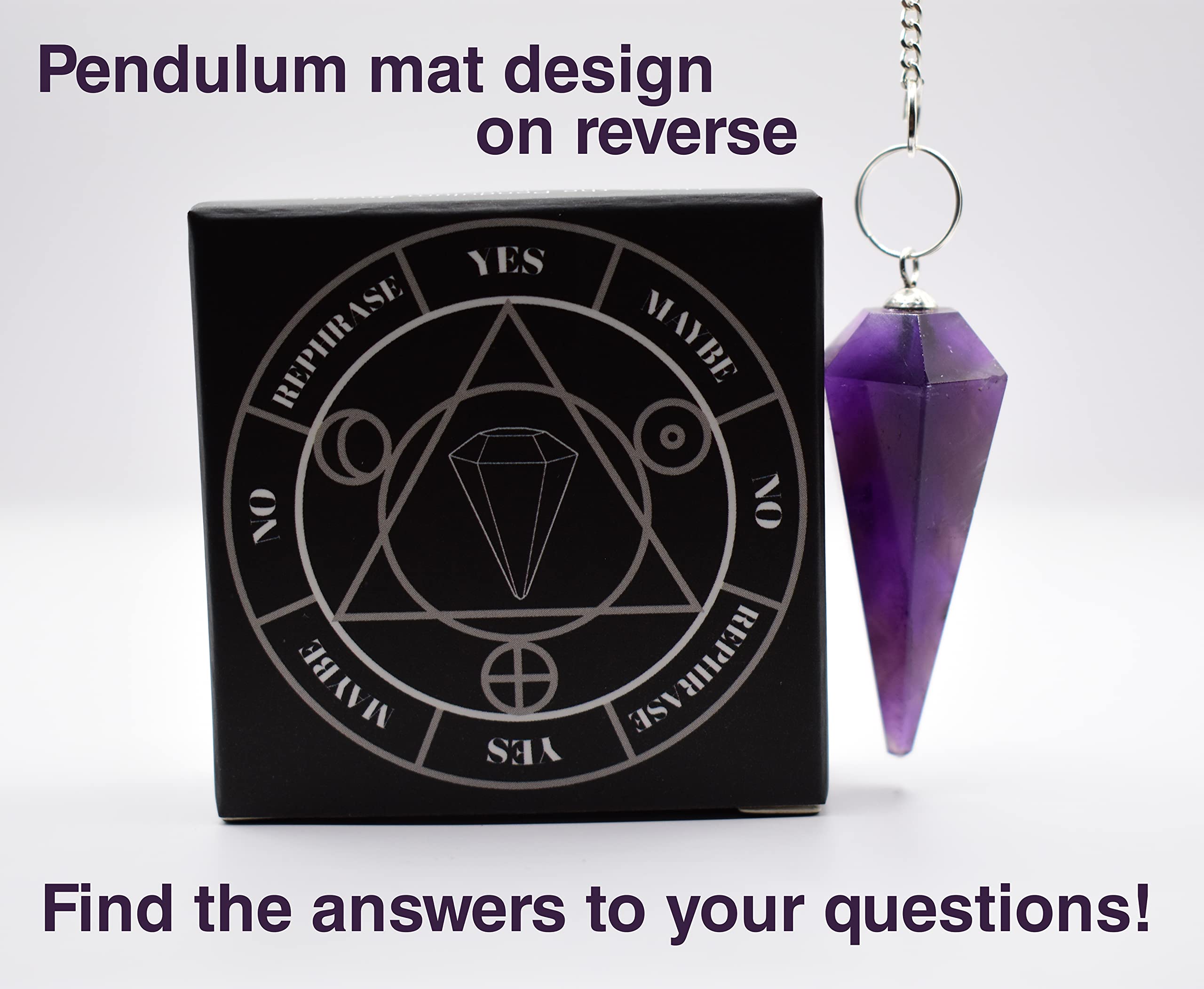 Blue Moon Pup hand-cut amethyst pendulum with natural facets for smooth, intuitive movement.