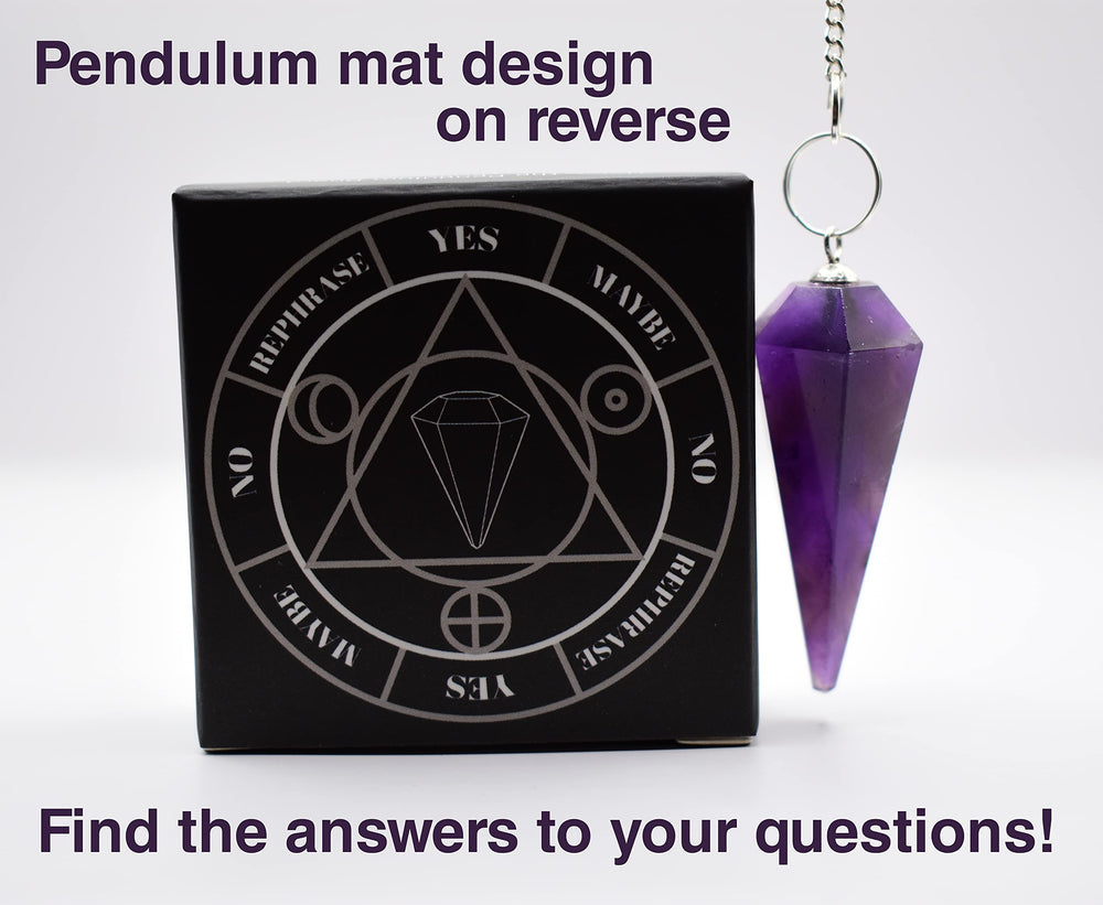 Blue Moon Pup hand-cut amethyst pendulum with natural facets for smooth, intuitive movement.