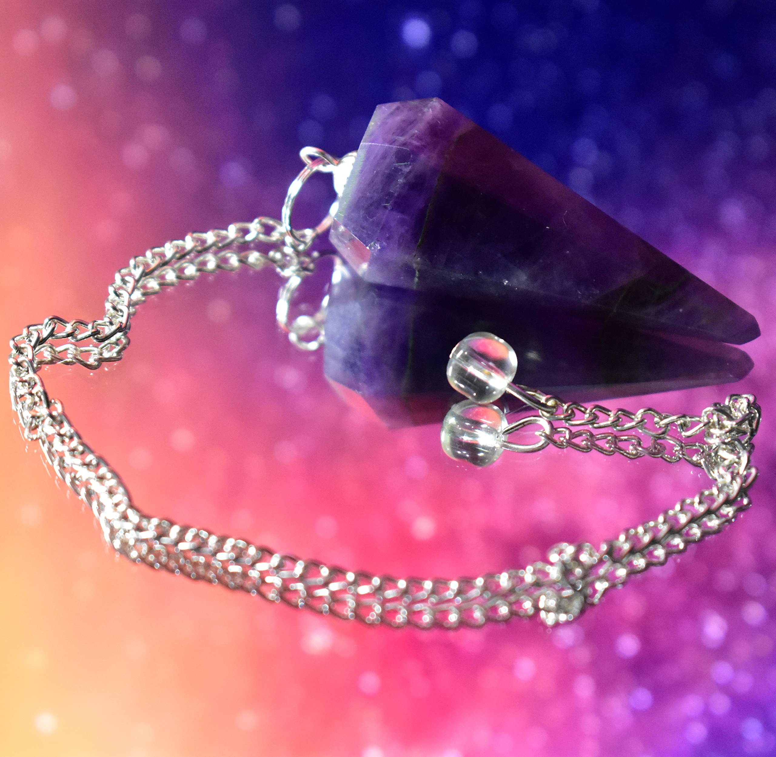 Blue Moon Pup Reiki charged pendulum guides subtle energy explorations during meditation or divination.