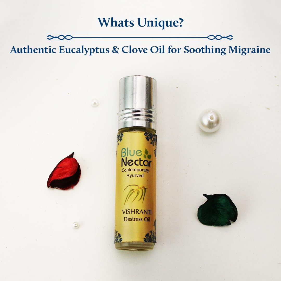 Blue Nectar Vishranti roll-on forehead-application for easy meditation prep