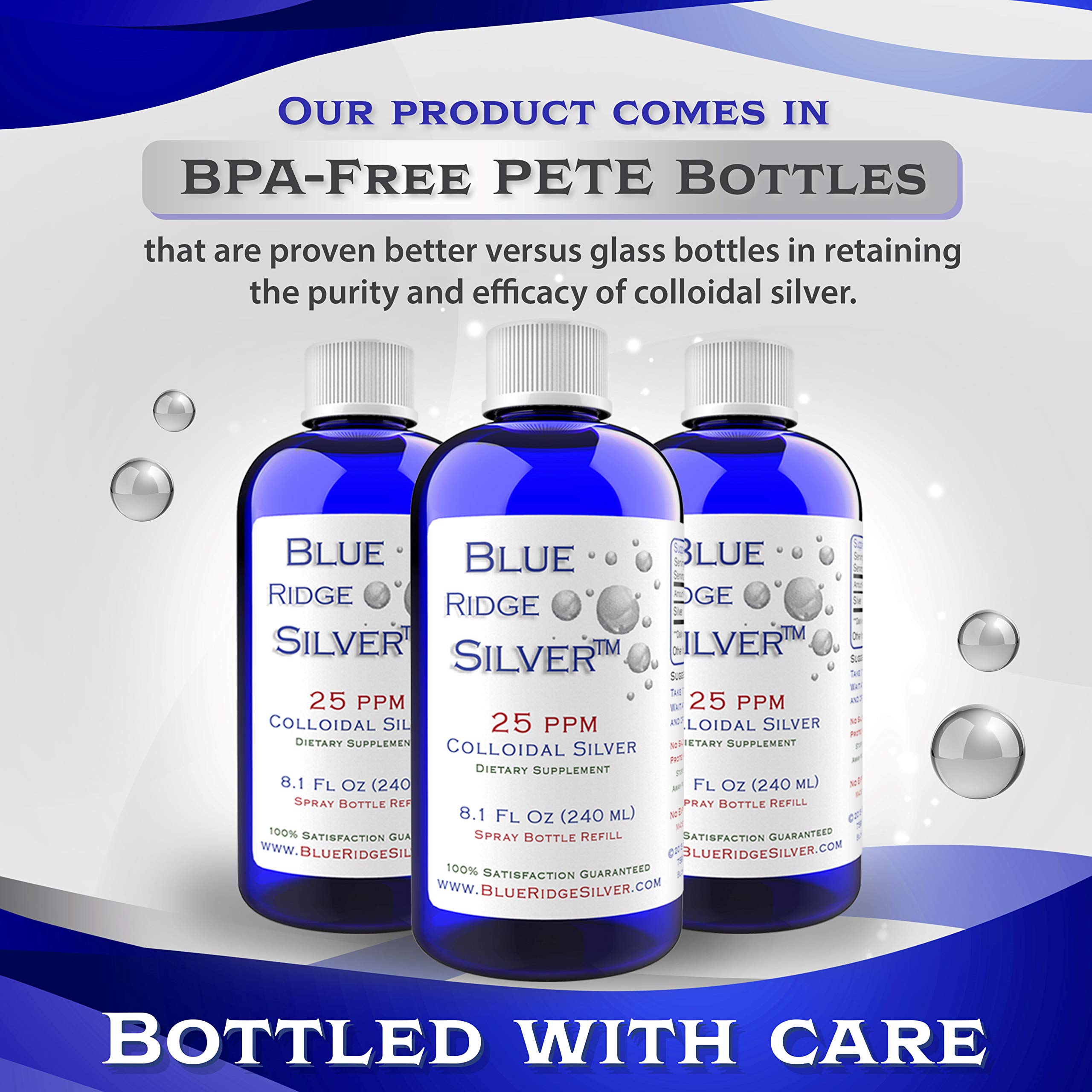 Blue Ridge Silver gluten-free badge communicates allergy-friendly choice.