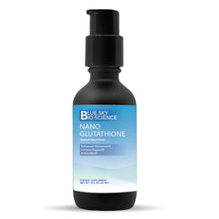 Blue Sky Bioscience Nano Glutathione bottle on a clean surface for daily use.