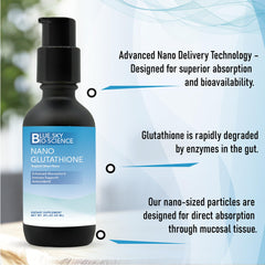 Blue Sky Bioscience Nano Glutathione tropical citrus flavor label for refreshing taste.