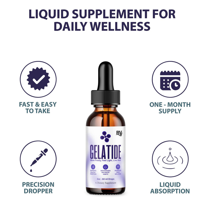 BLUE VIBE Gelatide Liquid Drops on-the-go use fits busy mornings.