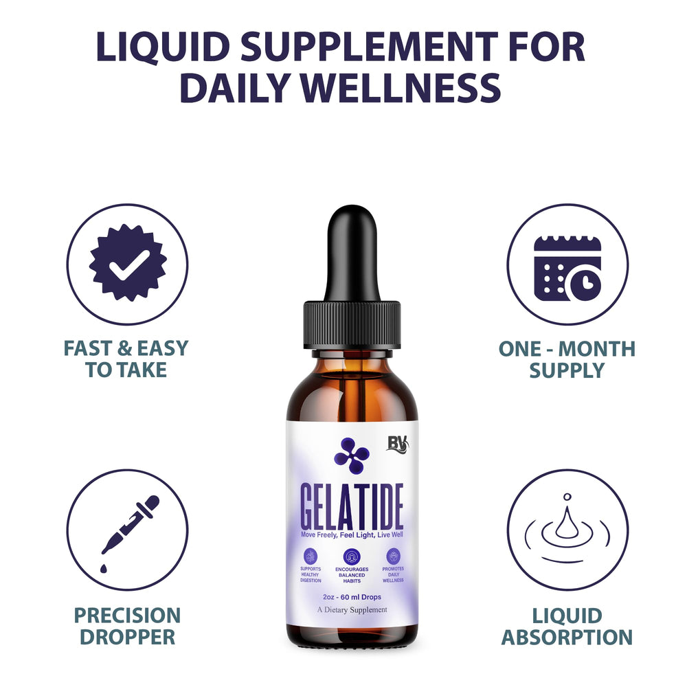 BLUE VIBE Gelatide Liquid Drops on-the-go use fits busy mornings.