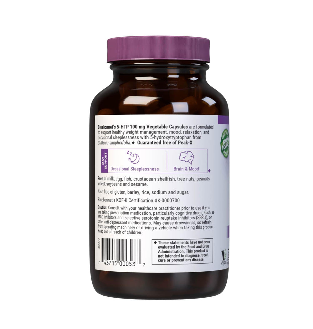 Bluebonnet 5-HTP bottle pour for easy daily use.