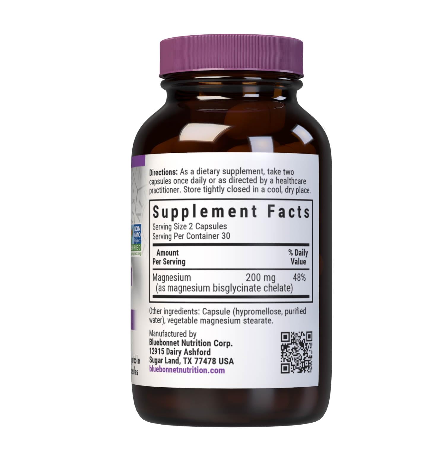 BlueBonnet Albion Magnesium bottle label showing ingredients and mg