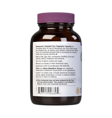 BlueBonnet Albion Zinc Bisglycinate label highlights soy-free and vegan formulation.