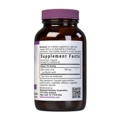 Bluebonnet Alpha Lipoic Acid capsules close-up, easy-to-swallow daily supplement.