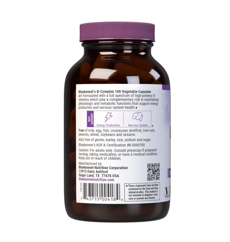 Close-up of BlueBonnet B Complex label showing full spectrum vitamins