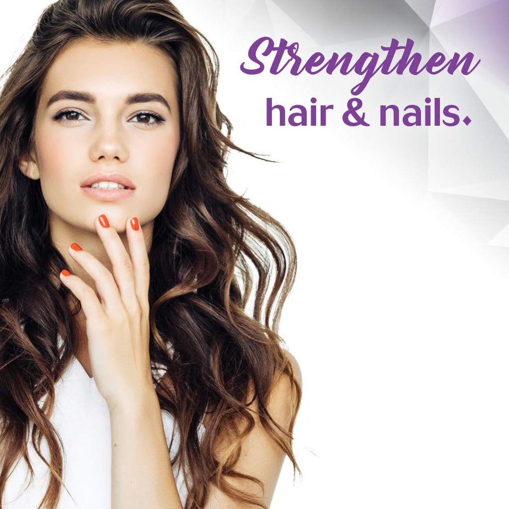Front label with gluten-free and kosher certification on BlueBonnet Beautiful Ally Biotin