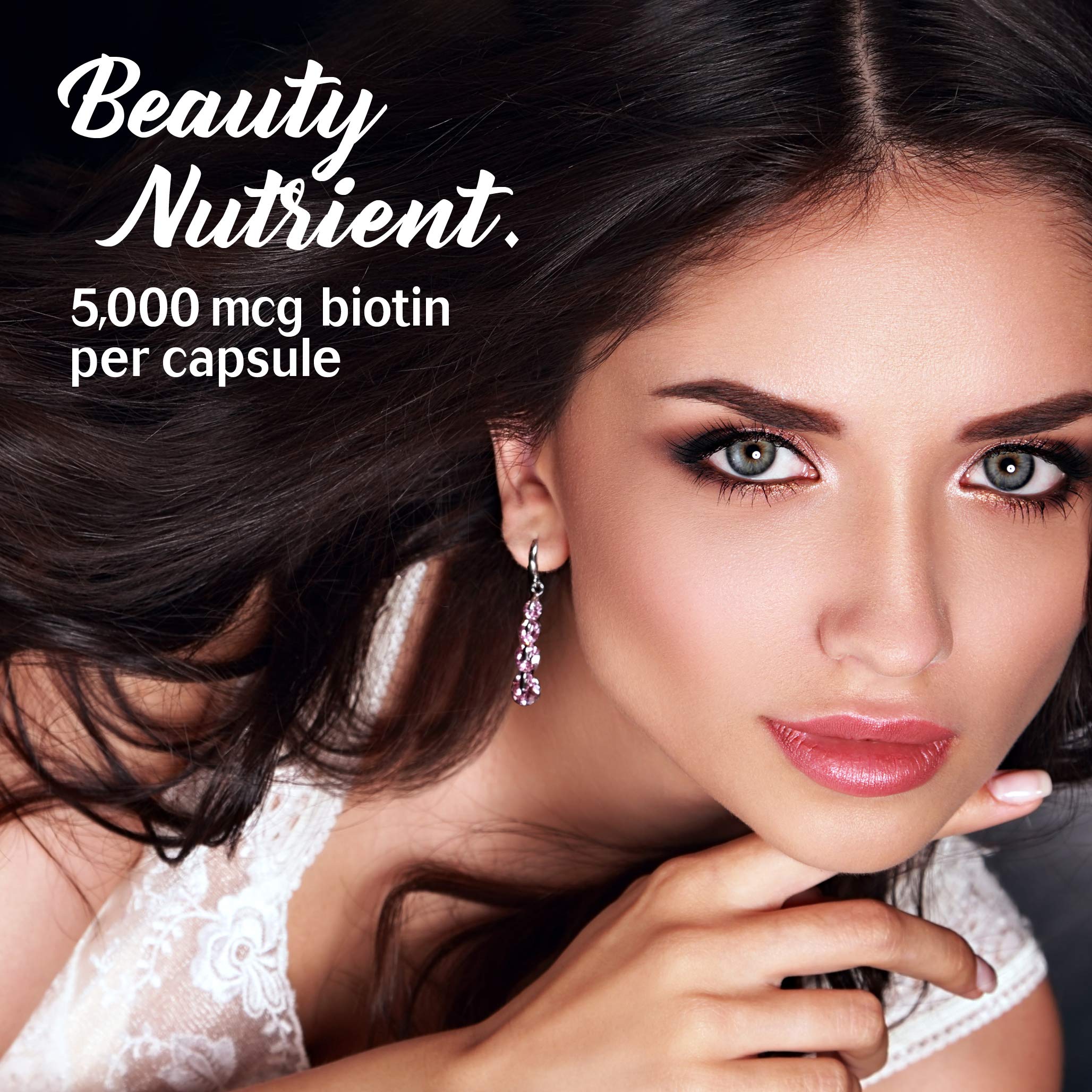 BlueBonnet Biotina 5000 mcg, frasco práctico para la dosis diaria.