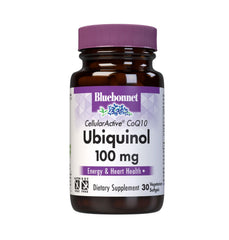 Bluebonnet Cellular Active CoQ10 bottle with ubiquinol 100 mg for daily energy support.