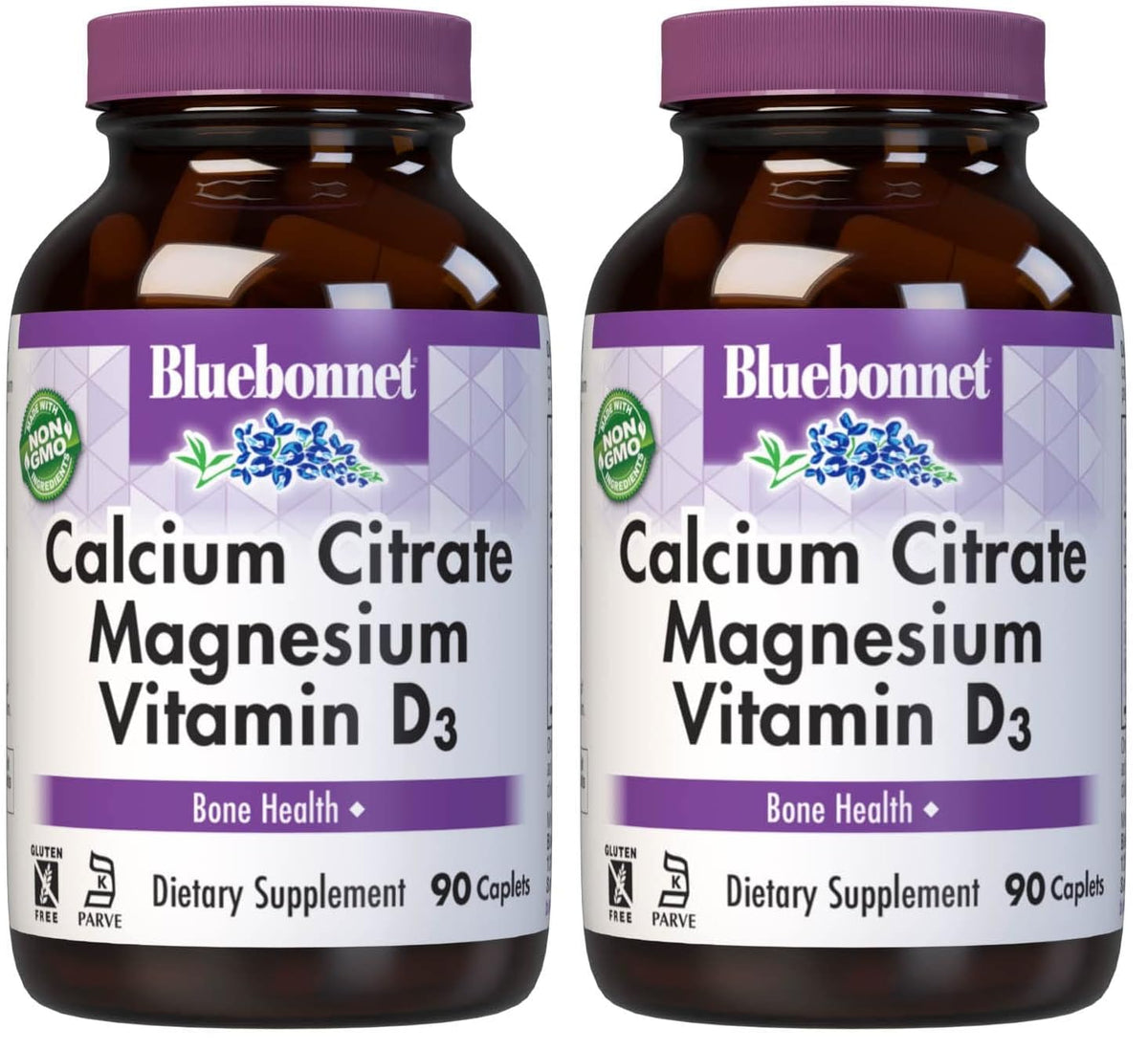 Bluebonnet calcium citrate magnesium d3 caplets bottle pour supports daily bone health