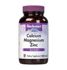 BlueBonnet calcium magnesium zinc plus vitamin d3 softgel bottle for daily bone support.