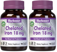 BlueBonnet chelated iron 18 mg bottle for gentle daily iron support