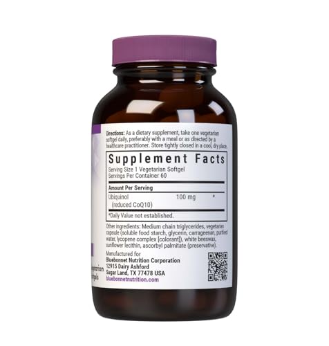 Close-up of BlueBonnet ubiquinol softgels highlighting smooth texture and bioavailability.