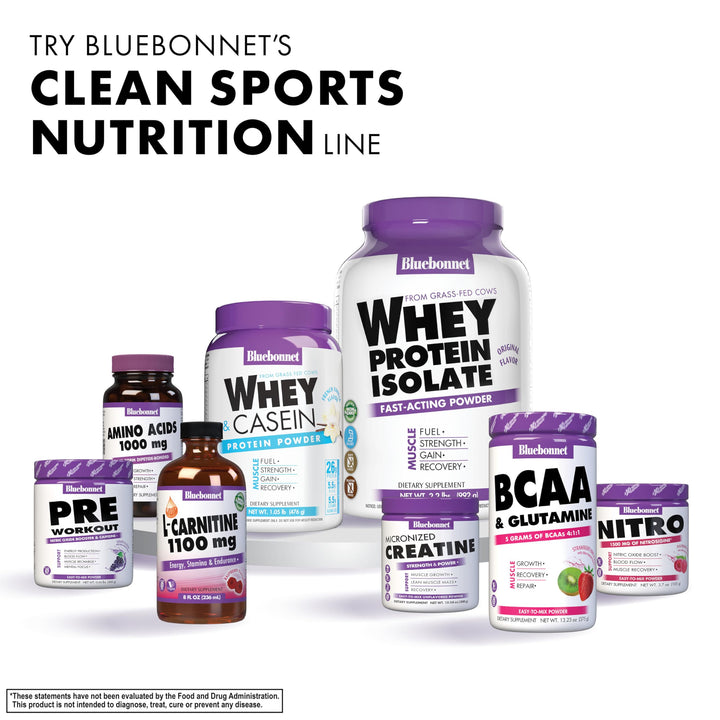 BlueBonnet Creatine unflavored powder blends into beverages with no aftertaste.