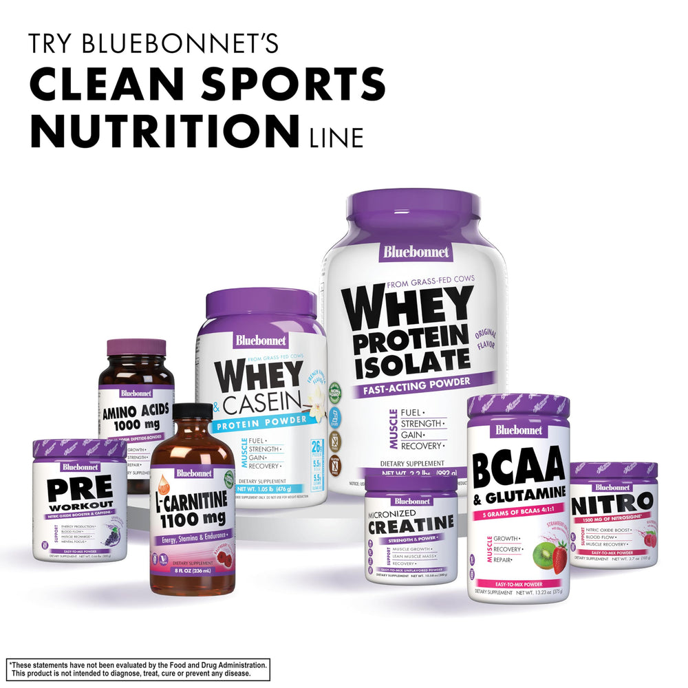 BlueBonnet Creatine unflavored powder blends into beverages with no aftertaste.