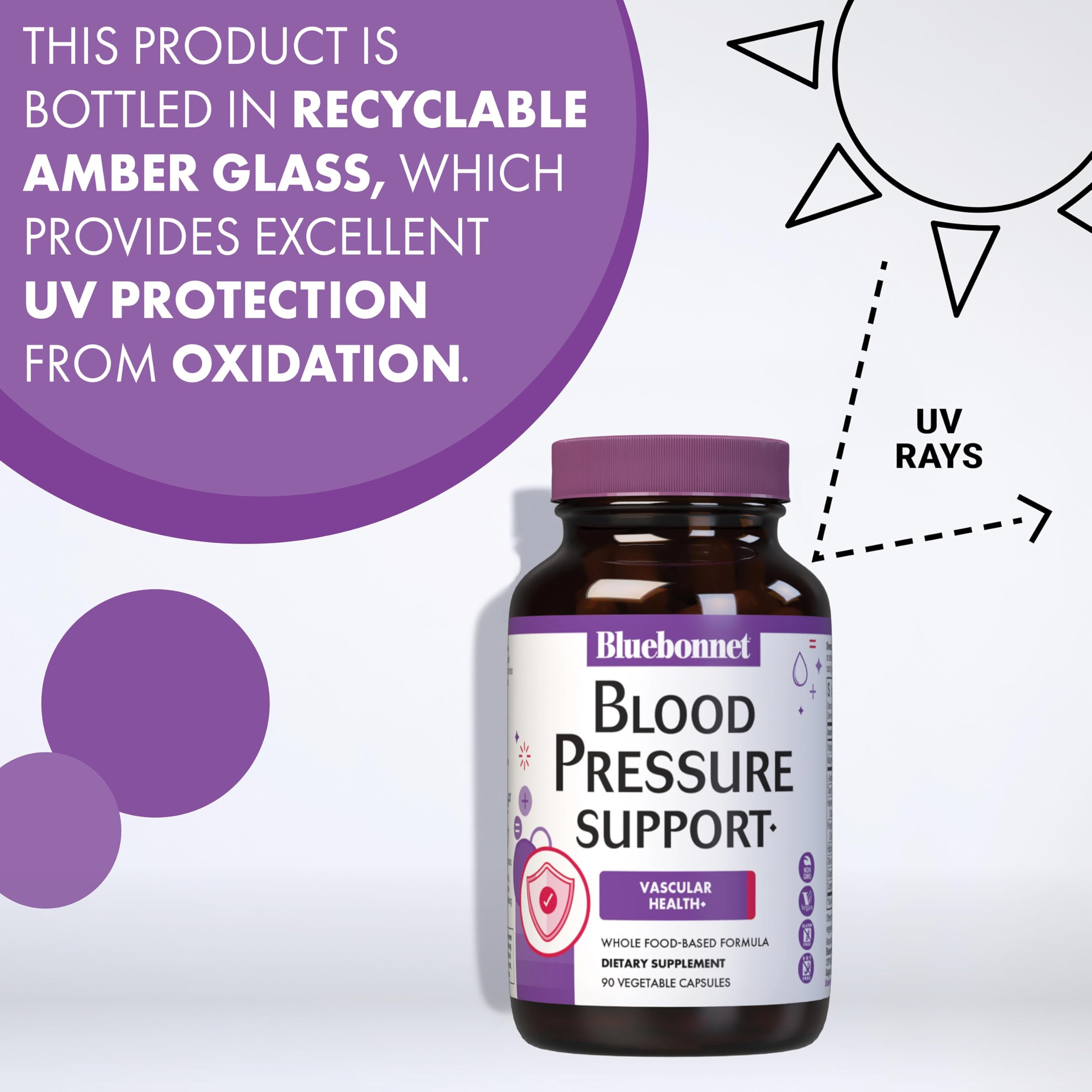 BlueBonnet Blood Pressure Support capsules ready for daily use in a healthy routine.