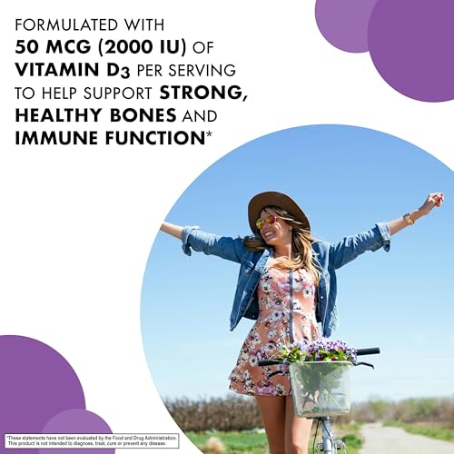Bluebonnet EarthSweet raspberry-flavored chewables for tasty daily vitamin D3 intake