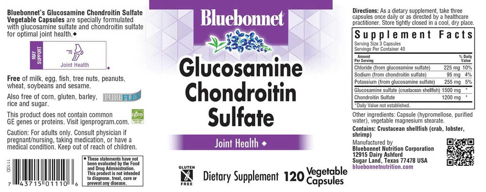 BlueBonnet glucosamine chondroitin sulfate capsules ready for daily joint health routine