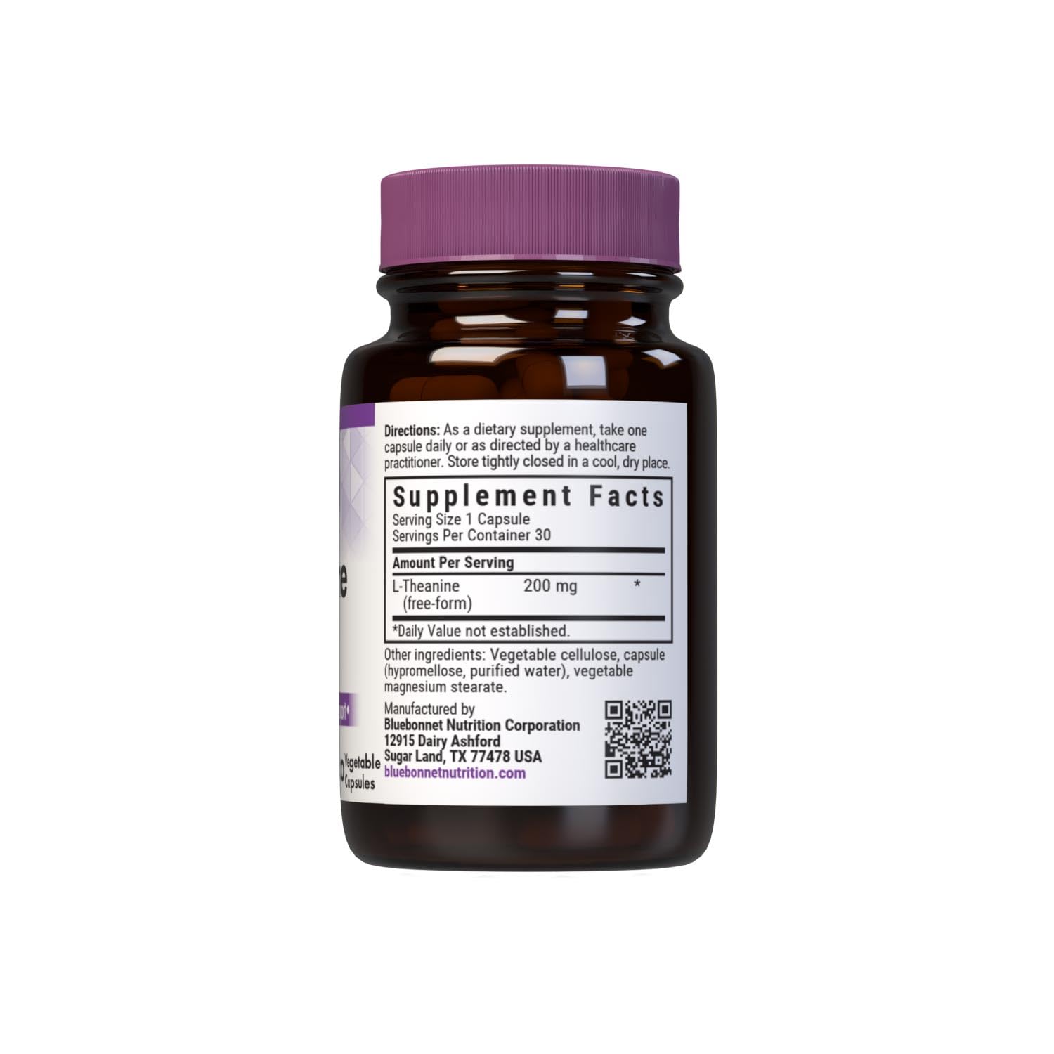 BlueBonnet L-Theanine capsules close-up for relaxed mood support.