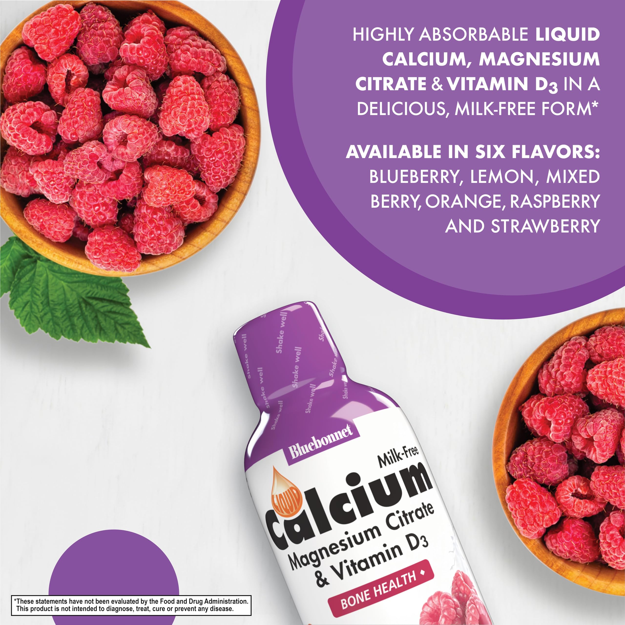 Bluebonnet raspberry label closeup showing allergen-friendly claims