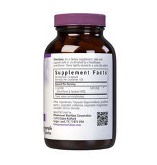 BlueBonnet L-Lysine 500mg capsules arranged for daily wellness and amino acid supplementation.