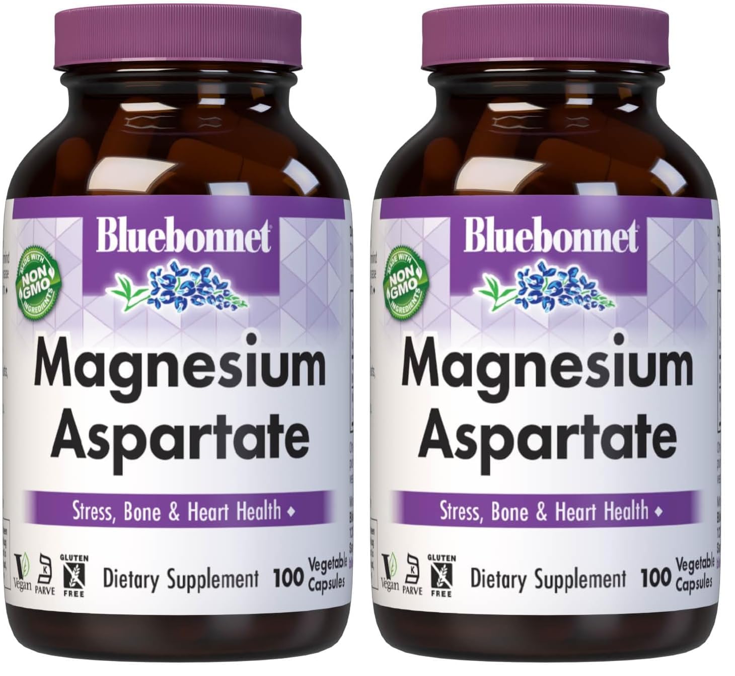 BlueBonnet Magnesium 400mg bottle demonstrates a daily supplement for heart and bone support