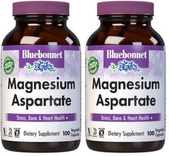 BlueBonnet Magnesium 400mg bottle demonstrates a daily supplement for heart and bone support