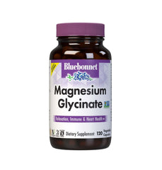 Bluebonnet Magnesium Glycinate 400mg bottle, rapid absorption for daily energy