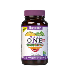 Bluebonnet Maxi One bottle front view for daily wellness with iron-free formula.