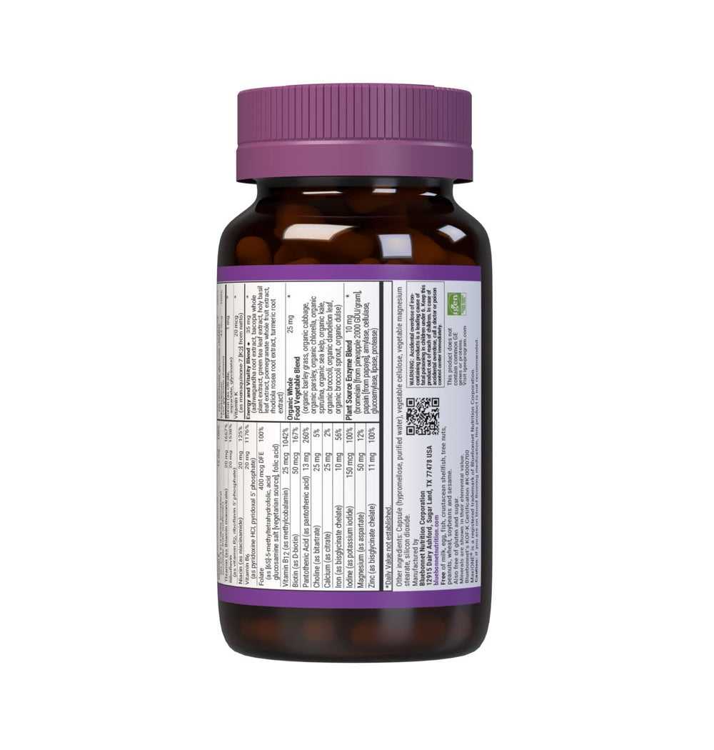 Bluebonnet Maxi One capsules inside bottle illustrating 90 servings per container