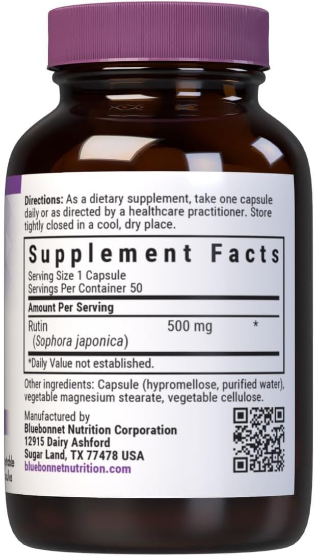 BlueBonnet Rutin capsules pack for easy vegan antioxidant support.