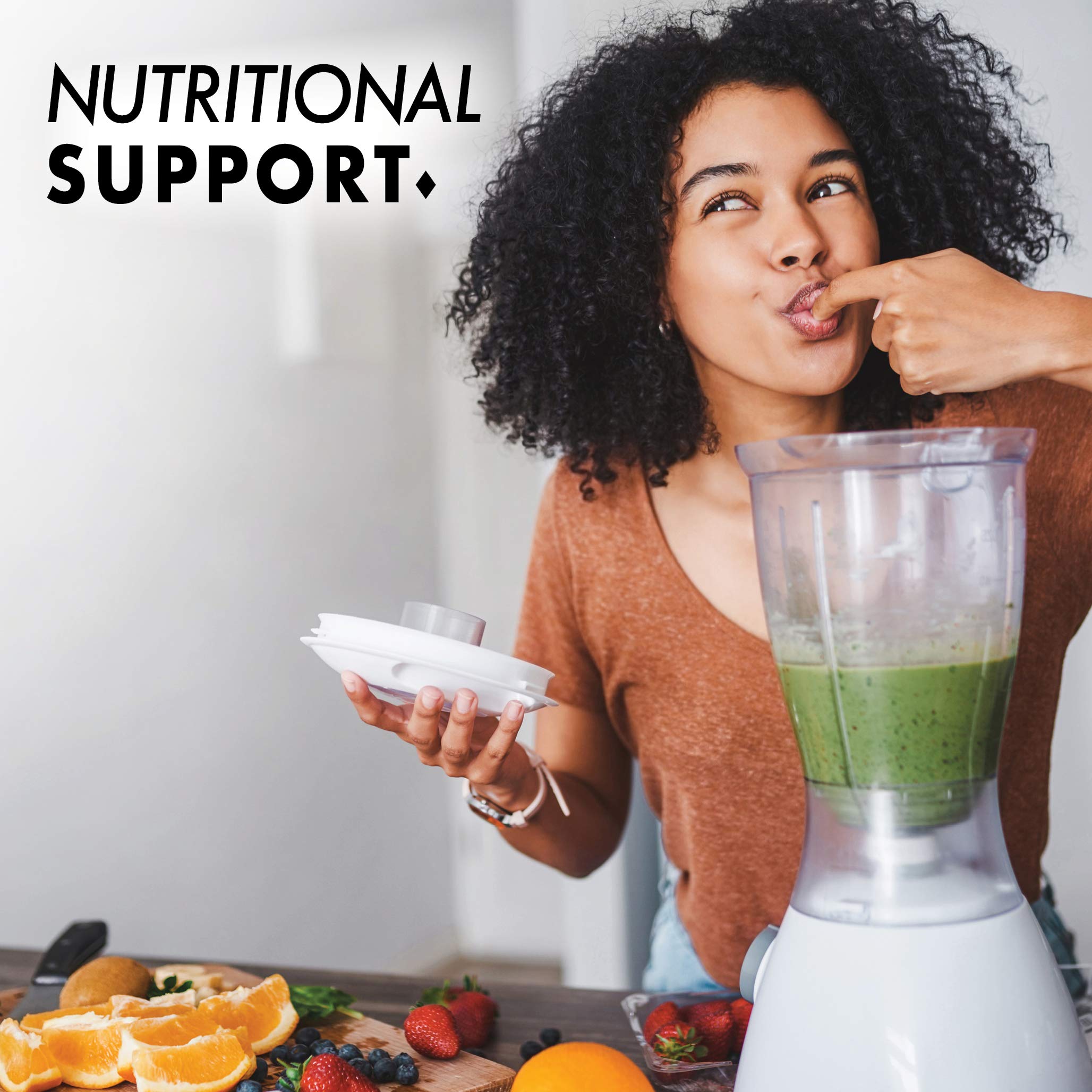 BlueBonnet Super Earth Yeast powder shown with nutrition facts and non-GMO ingredients.