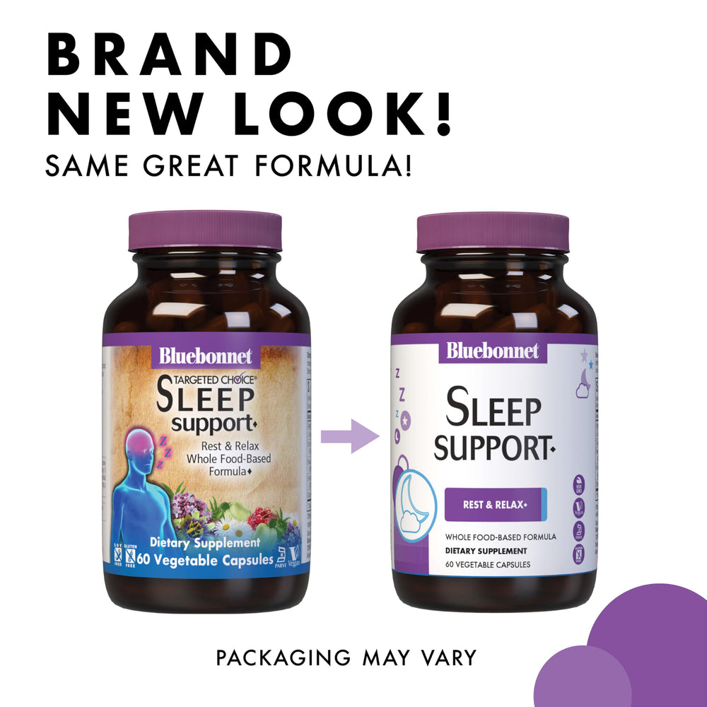 BlueBonnet Targeted Choice Rest-Relax capsules close-up demonstrates allergen-conscious formula.