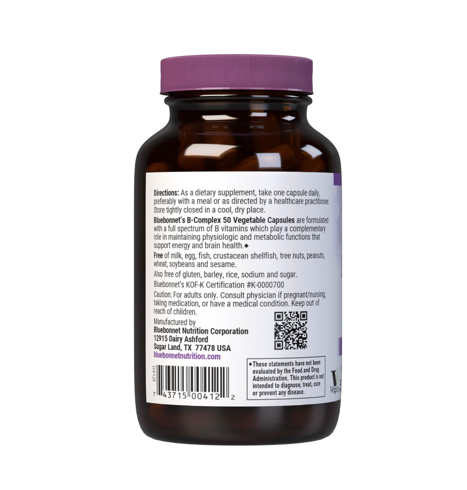 Bluebonnet Vitamin B Complex capsules close-up ready for daily energy support.