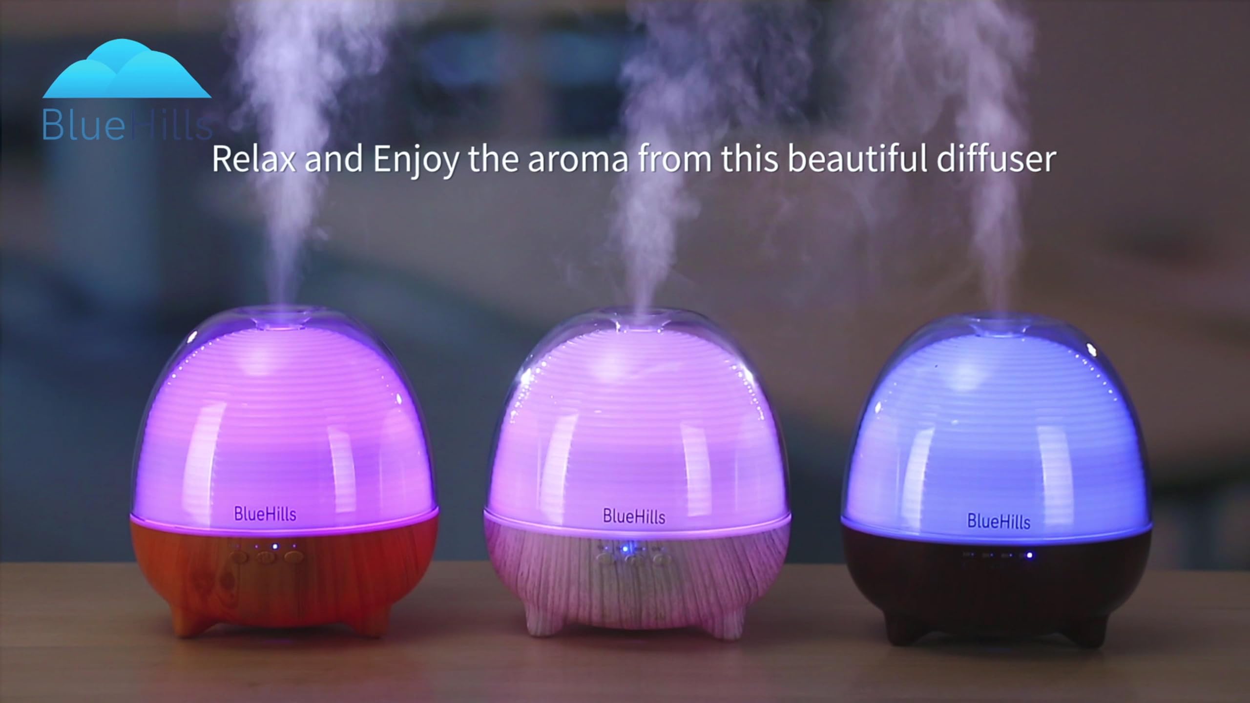 BlueHills diffuser with timer and remote offers flexible run options