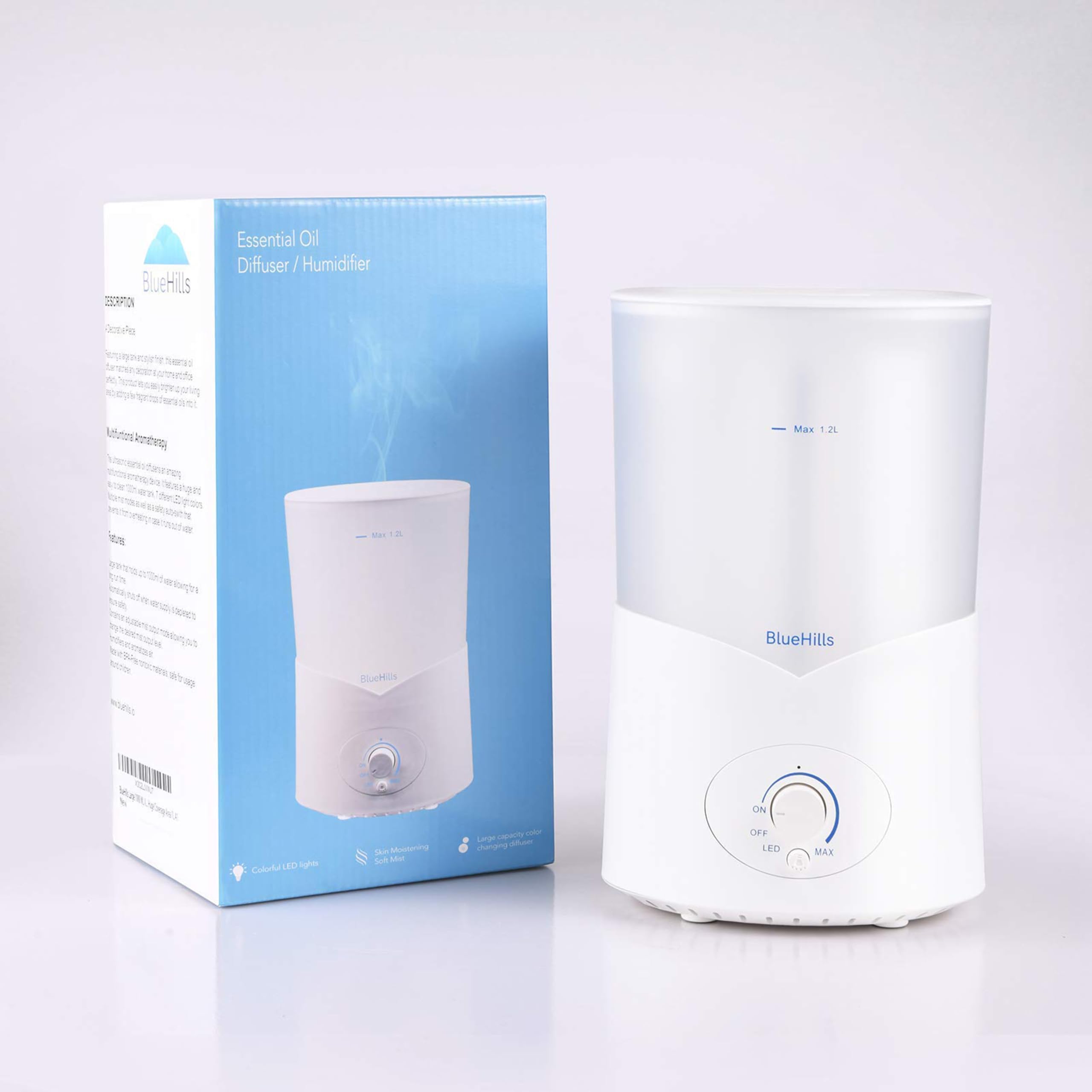 BlueHills diffuser auto shut-off ensures safe operation when low