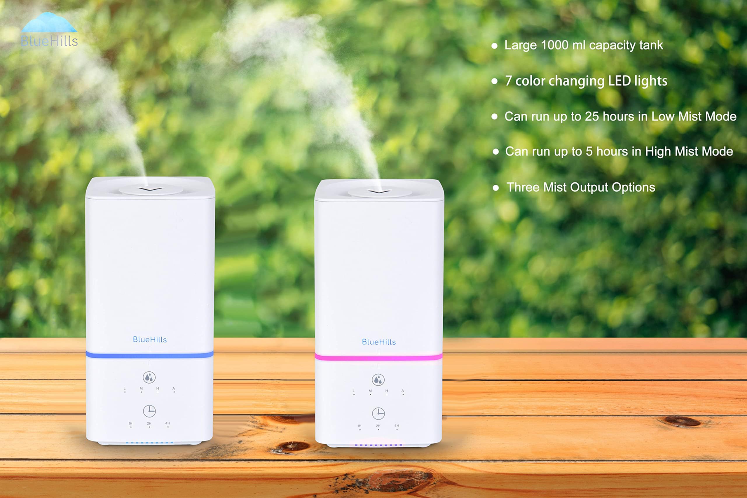 BlueHills diffuser features touch controls for quick, intuitive operation.