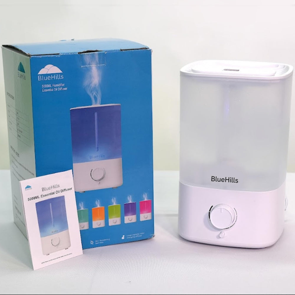 BlueHills top-fill diffuser supports easy maintenance and continuous use.