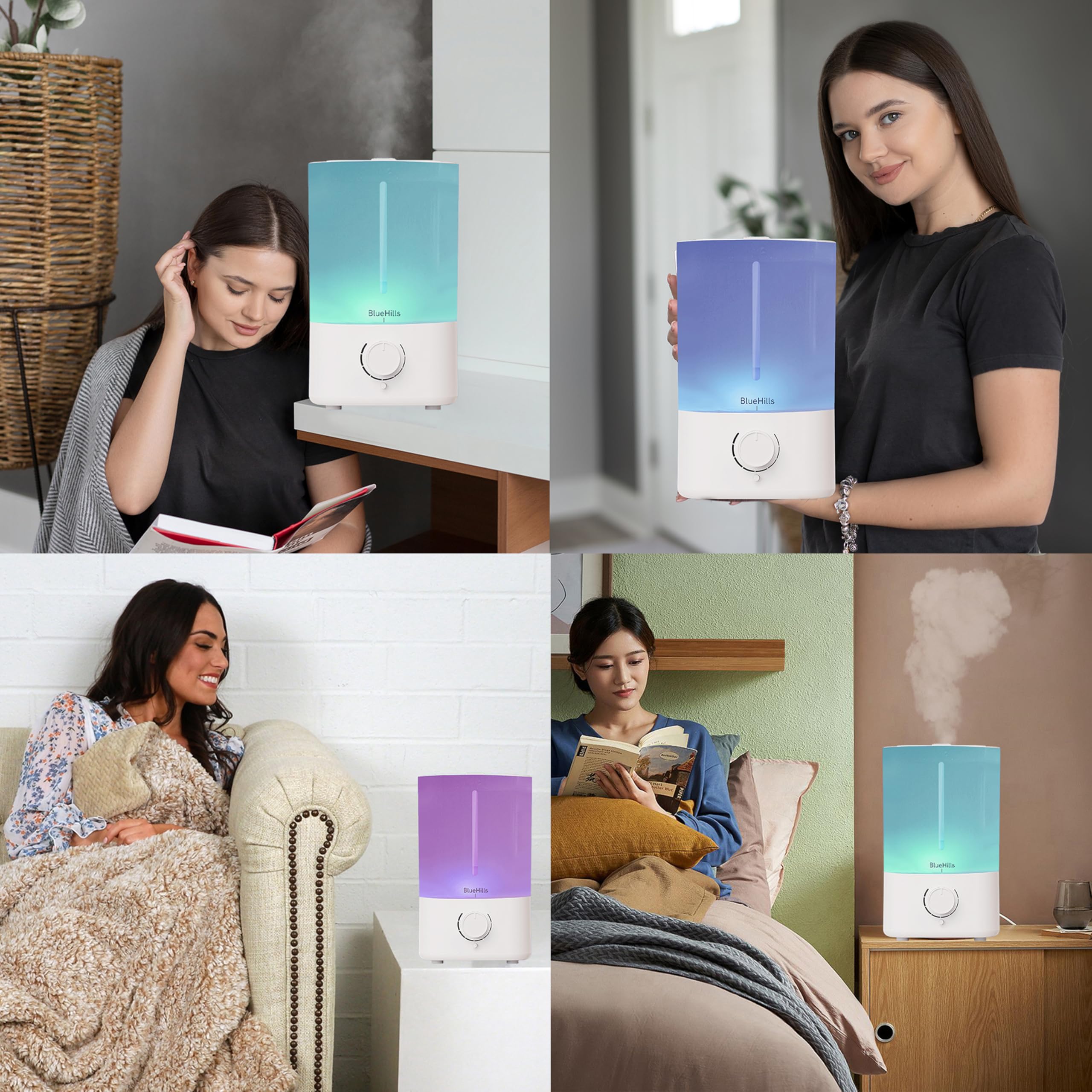 BlueHills XL diffuser offers 5L capacity and adjustable output for customizable humidity.