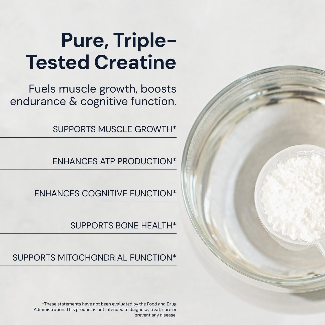 Blueprint Bryan Johnson creatine monohydrate powder mixes easily into water