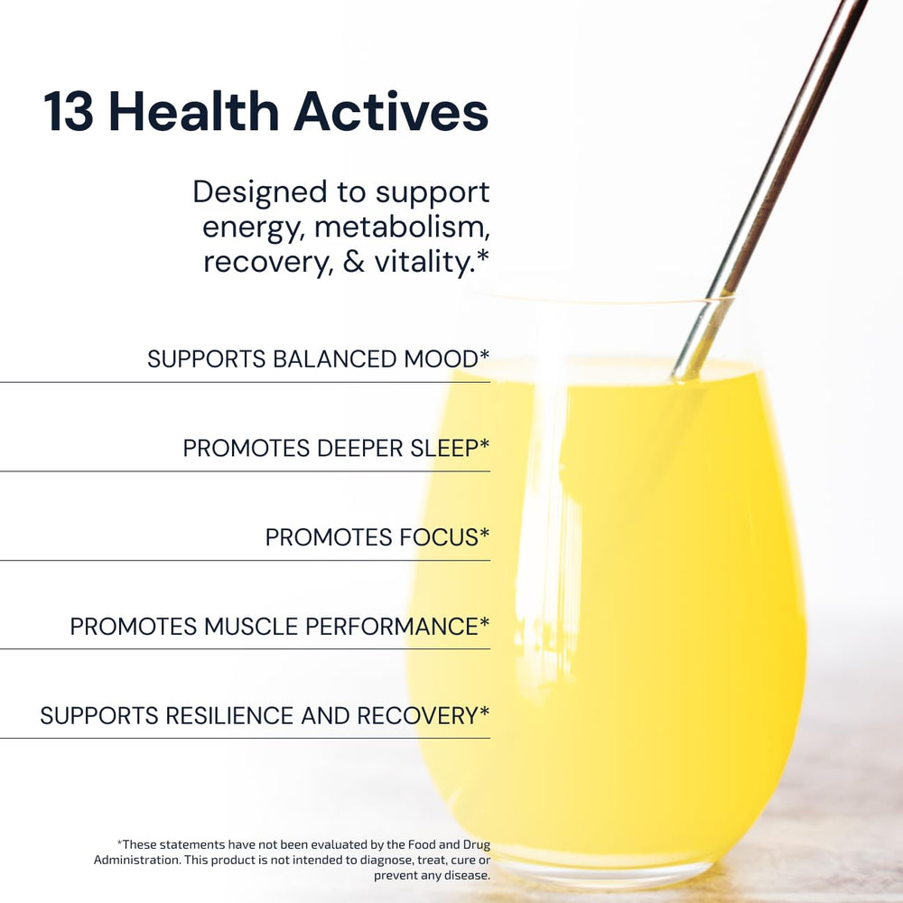 Ingredient label closeup highlights CaAKG, creatine, L-theanine benefits